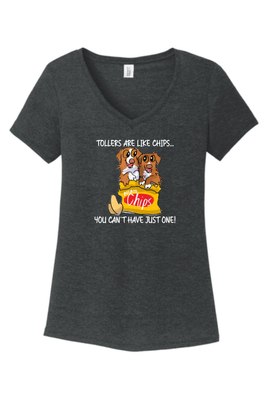 Tollers Are Like Chips Ladies' Triblend V-Neck Tee