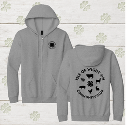 IoW 4-H Adult Full Zip Hooded Sweatshirt