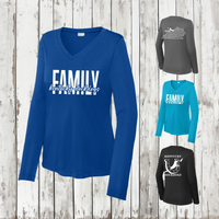 KYDD Family Ladies' Performance Long Sleeve V-Neck Tee