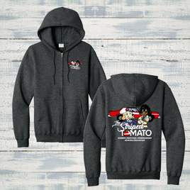 The Striped Tomato Adult Full Zip Hooded Sweatshirt