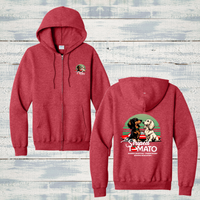 The Striped Tomato Adult Full Zip Hooded Sweatshirt