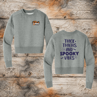 FF: Thick Thighs & Spooky Vibes Ladies' Crop Crewneck Sweatshirt