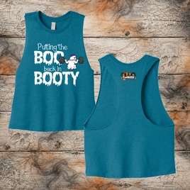FF: Boo in Booty Ladies' Crop Racerback Tank