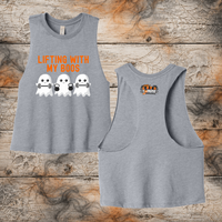 FF: Lifting With My Boos Ladies' Crop Racerback Tank