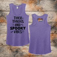 FF: Thick Thighs & Spooky Vibes Ladies' Triblend Racerback Tank