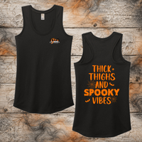 FF: Thick Thighs & Spooky Vibes Ladies' Triblend Racerback Tank