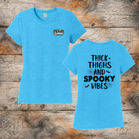FF: Thick Thighs & Spooky Vibes Ladies' Triblend Short Sleeve Tee