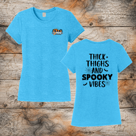 FF: Thick Thighs & Spooky Vibes Ladies' Triblend Short Sleeve Tee