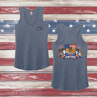 250 Years of DOGS! Ladies' Triblend Racerback Tank