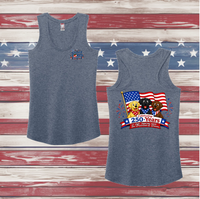 250 Years of DOGS! Ladies' Triblend Racerback Tank