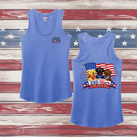 250 Years of DOGS! Ladies' Triblend Racerback Tank