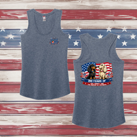 250 Years of DOGS! Ladies' Triblend Racerback Tank