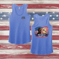250 Years of DOGS! Ladies' Triblend Racerback Tank