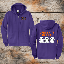 FF: Lifting With My Boos Adult Full Zip Hooded Sweatshirt