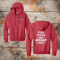 FF: Thick Thighs & Spooky Vibes Adult Full Zip Hooded Sweatshirt